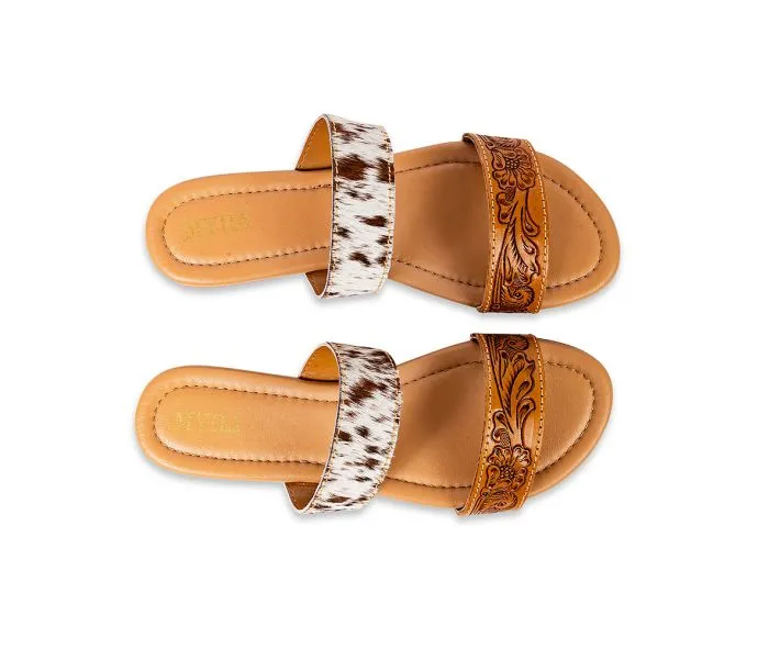 40% Off - MYRA Cowhide & Tooled Leather Sandals