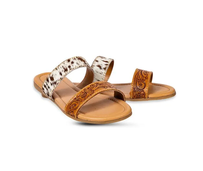 40% Off - MYRA Cowhide & Tooled Leather Sandals