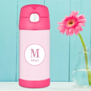 A Shiny Pink Letter Personalized Thermos Bottle