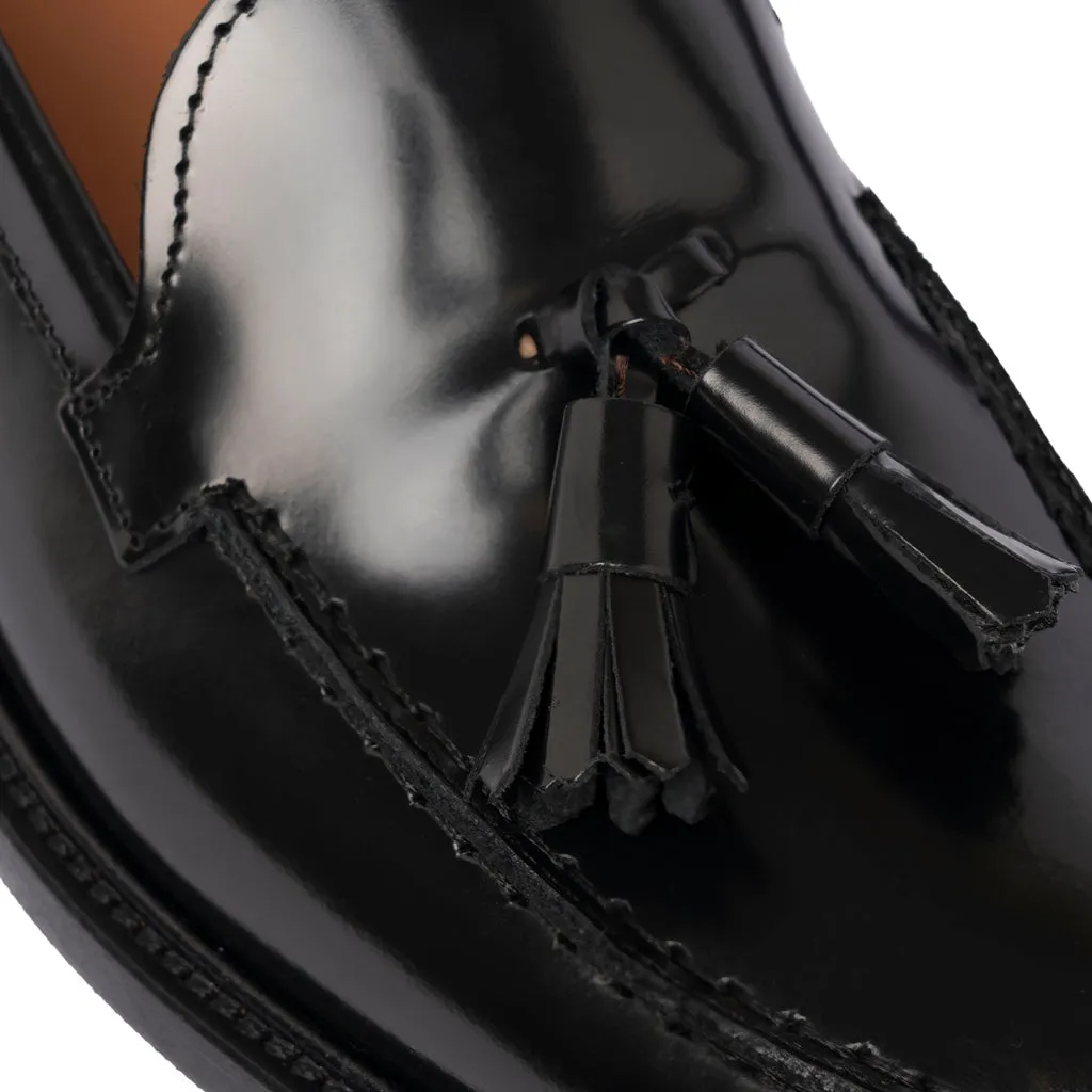 A104PN Women's Loafers with Leather Bow - Black