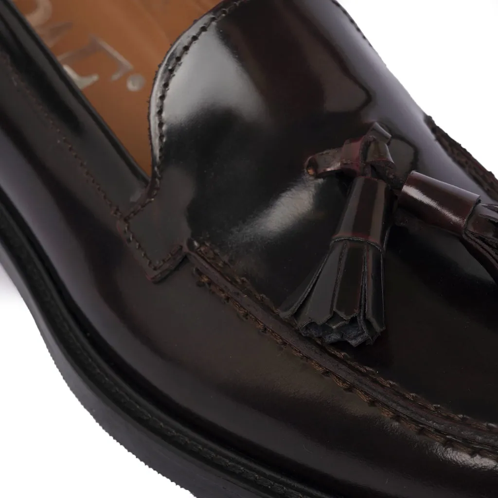 A104PN Women's Loafers with Leather Bow - Bordeaux
