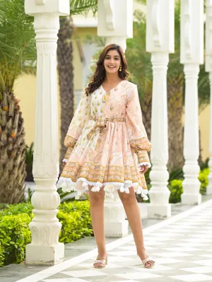 AARIS - BELTED FLIP DRESS (ALMOND)