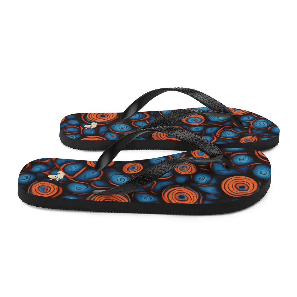 African Print Flip-Flops