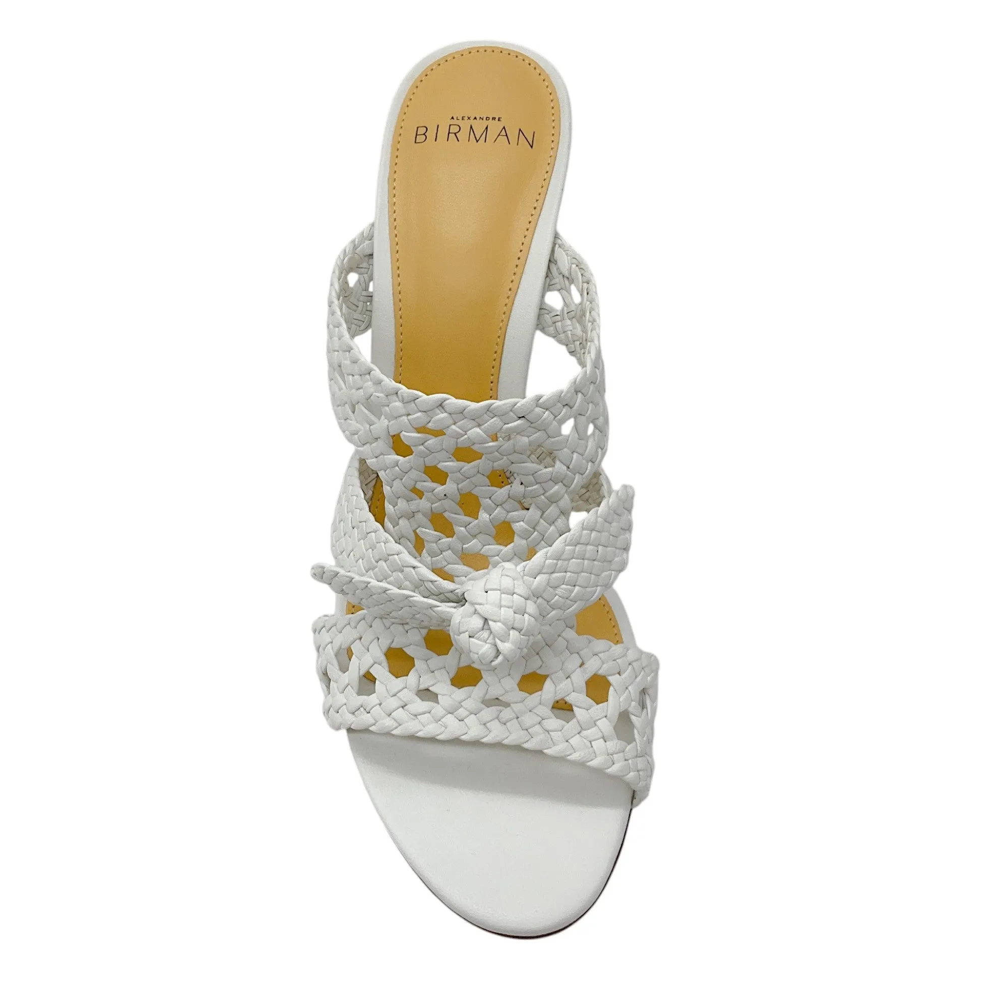 Alexandre Birman White Clarita Braided Leather Sandals