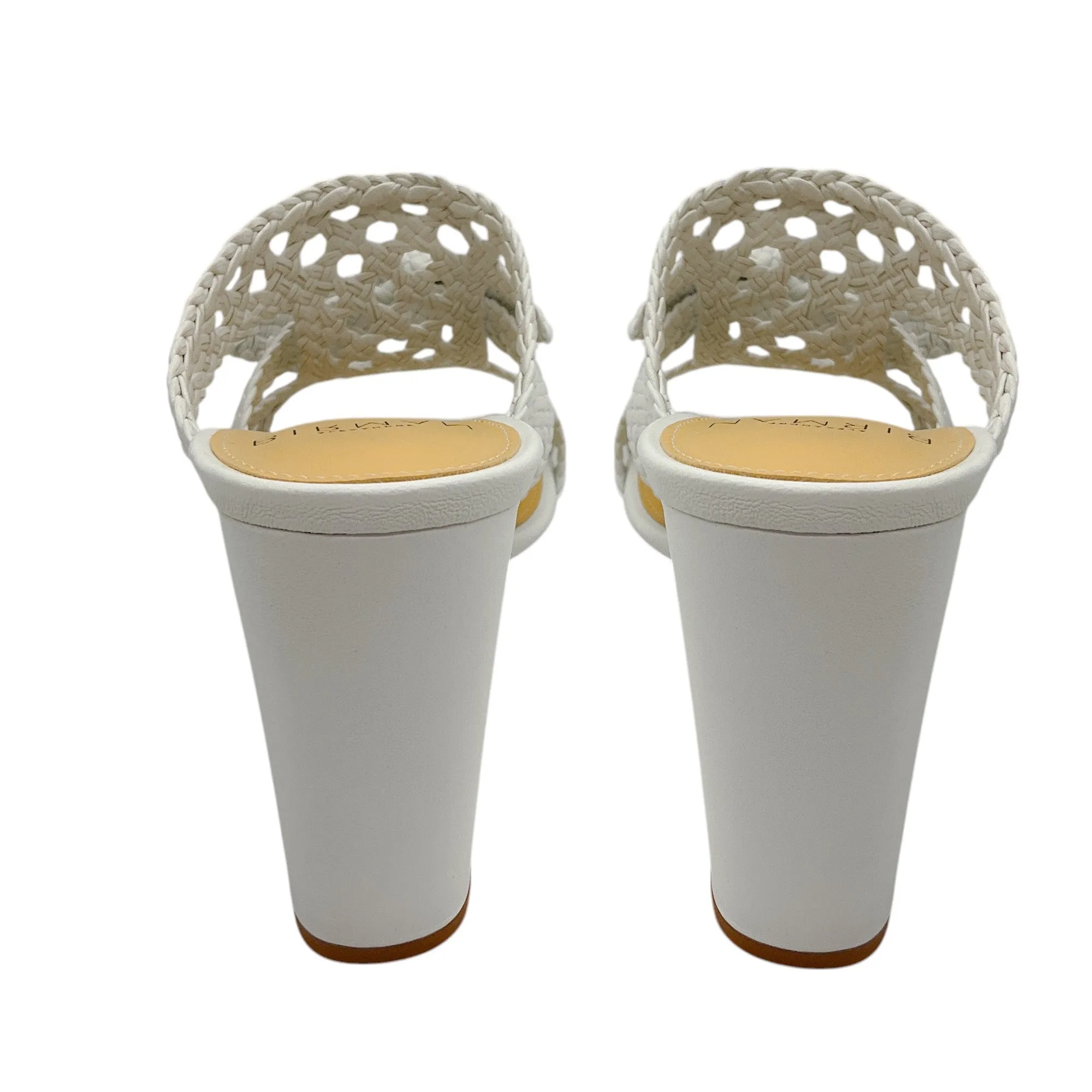 Alexandre Birman White Clarita Braided Leather Sandals
