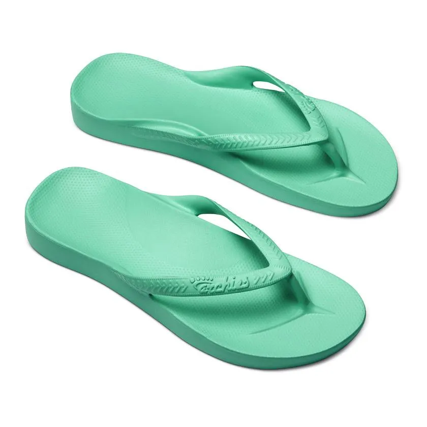 Arch support flip flops in mint