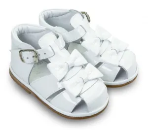 AW24 Borboleta White Patent Leather Dina Sandals