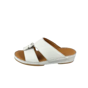 Bally Herb White Leather Grained Sandals