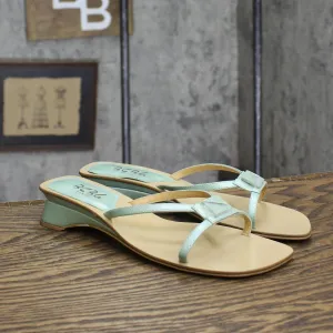 BCBG Womens Vintage Slip On Block Heel Sandals 1673c1546c6101 Mint Green 6B