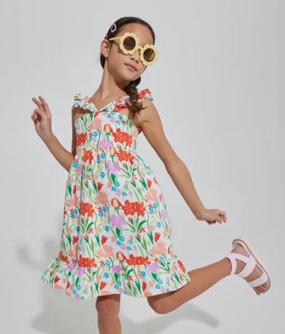 Bisby Girls Soho Dress Summer Gladioulus