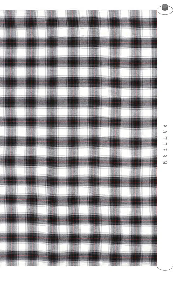 Black and White Plaid Cotton Fabric - By the Yard GJ 56378