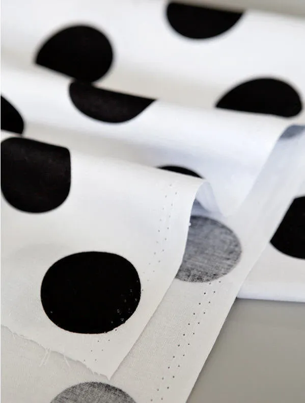 Black Dots Cotton Fabric - Large Dots - By the Yard 78959