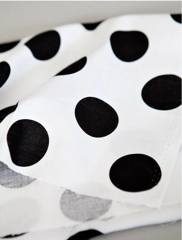 Black Dots Cotton Fabric - Large Dots - By the Yard 78959