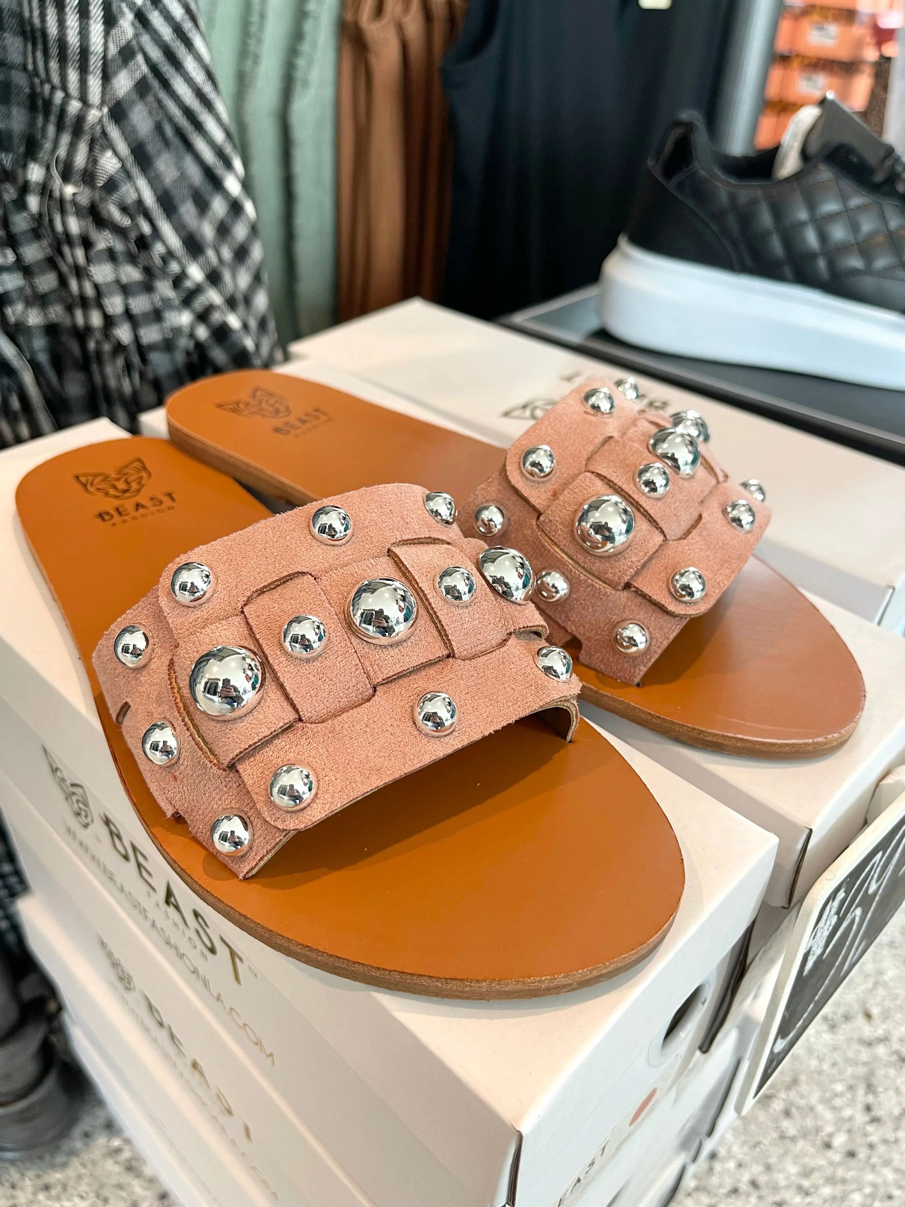 Blush Stud Slip-Ons