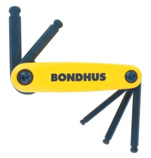 Bondhus?? GorillaGrip Ballpoint Fold-Ups, 5 per fold-up, Hex Ball Tip, Inch, 12894