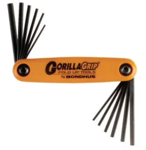 Bondhus?? GorillaGrip Combo Fold-Ups, 12 per fold-up, Hex Tip, Inch/Metric, 12550