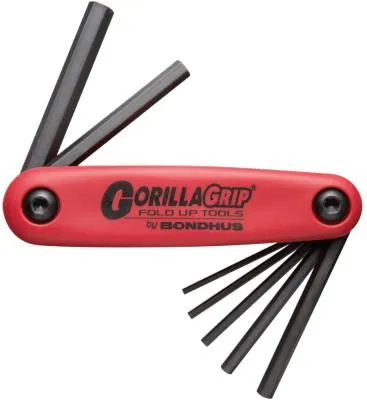 Bondhus?? GorillaGrip Fold-Ups, 7 per fold-up, Hex Tip, Metric, 2-8 mm, 12587