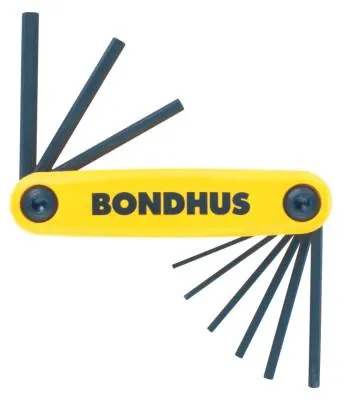 Bondhus?? GorillaGrip Fold-Ups, 9 per fold-up, Hex Tip, Inch, 0.05-3/16 in, 12591