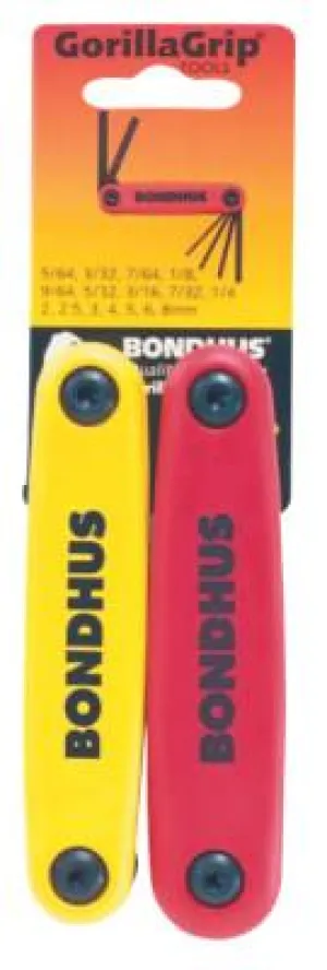 Bondhus?? GorillaGrip Multi-Pack Fold-Ups, Hex Tip, Inch/Metric, 12522