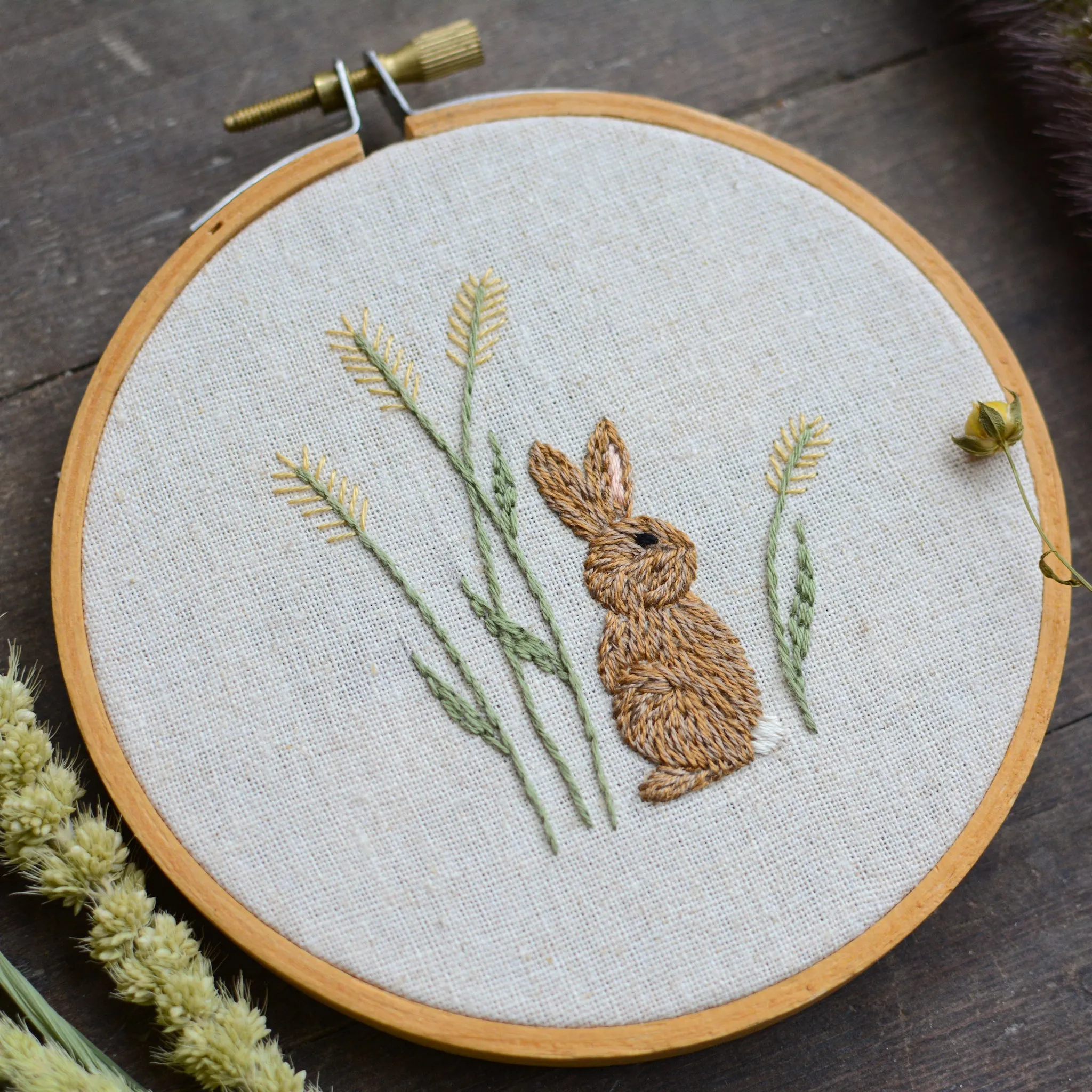 Bunny Amongst the Grasses Embroidery Pattern