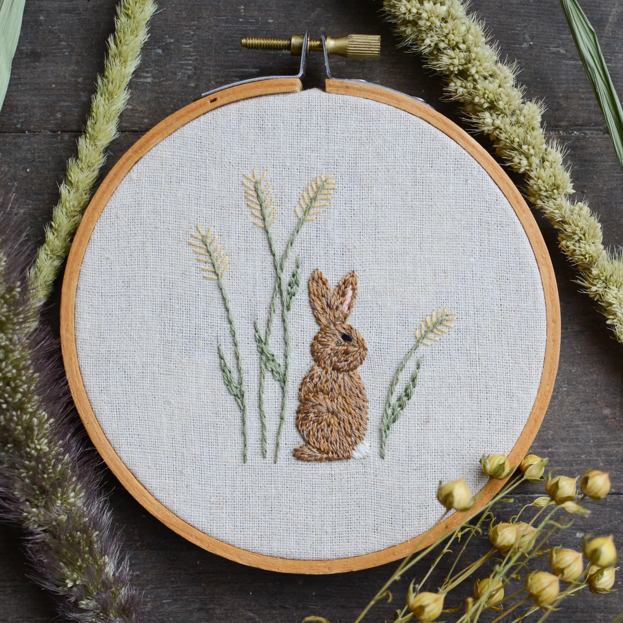 Bunny Amongst the Grasses Embroidery Pattern