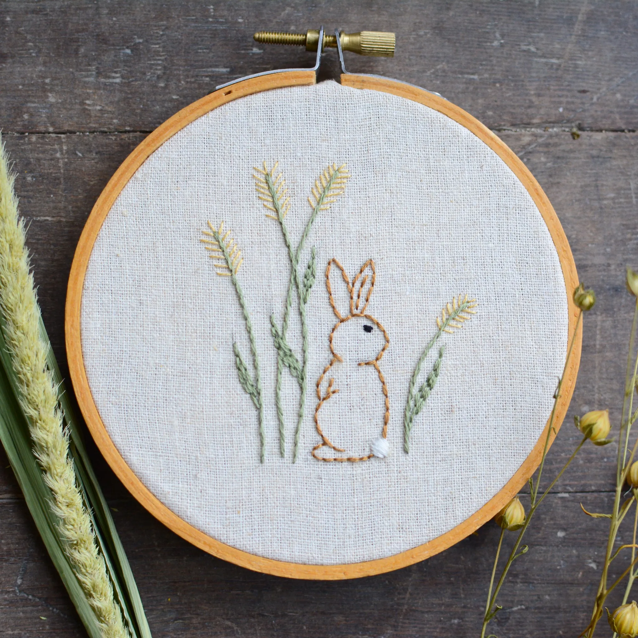 Bunny Amongst the Grasses Embroidery Pattern