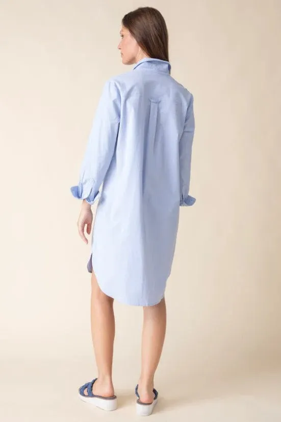 Cafe Shirt Dress - Oxford Blue