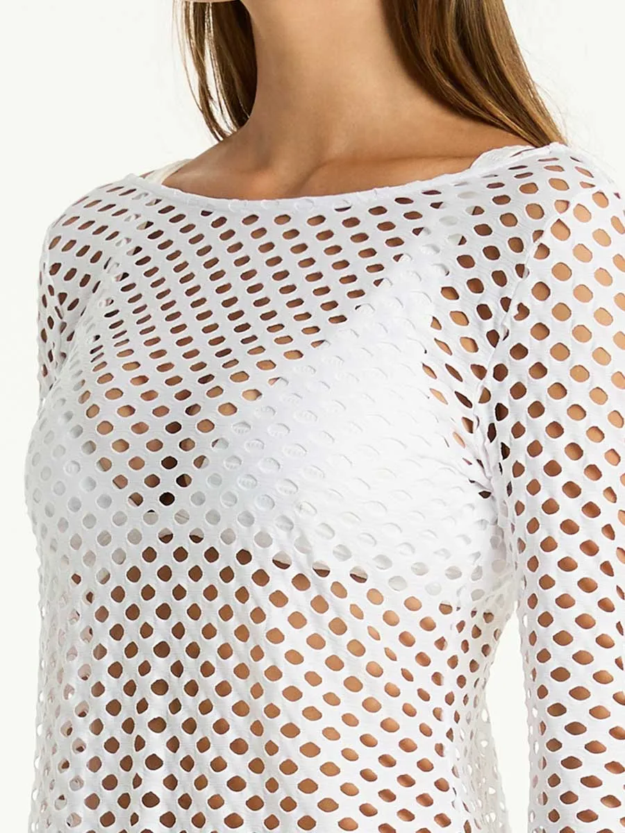 Castaway Mesh Coverup in White