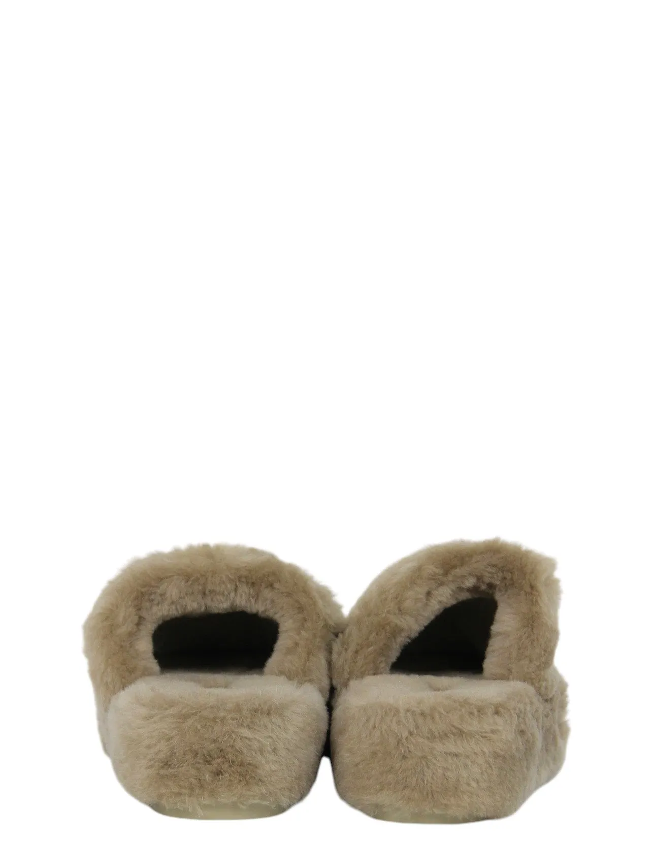 Chanel NEW Shearling Logo Slippers w/ Case sz 39