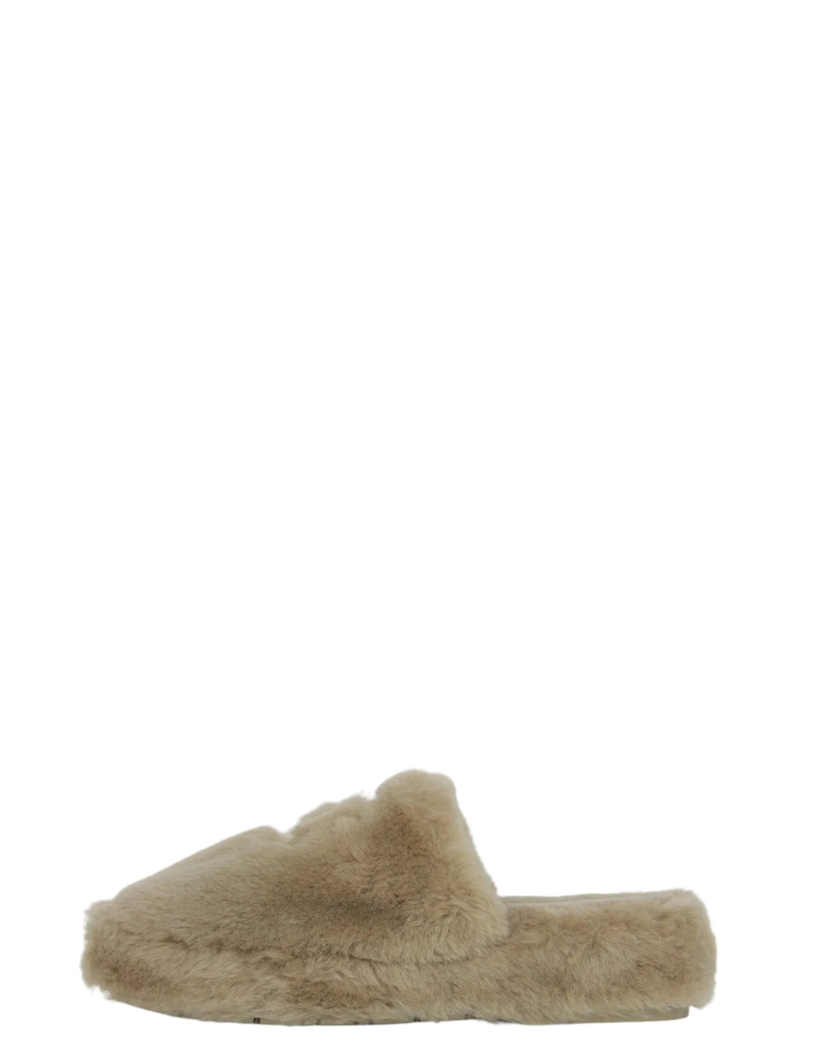 Chanel NEW Shearling Logo Slippers w/ Case sz 39