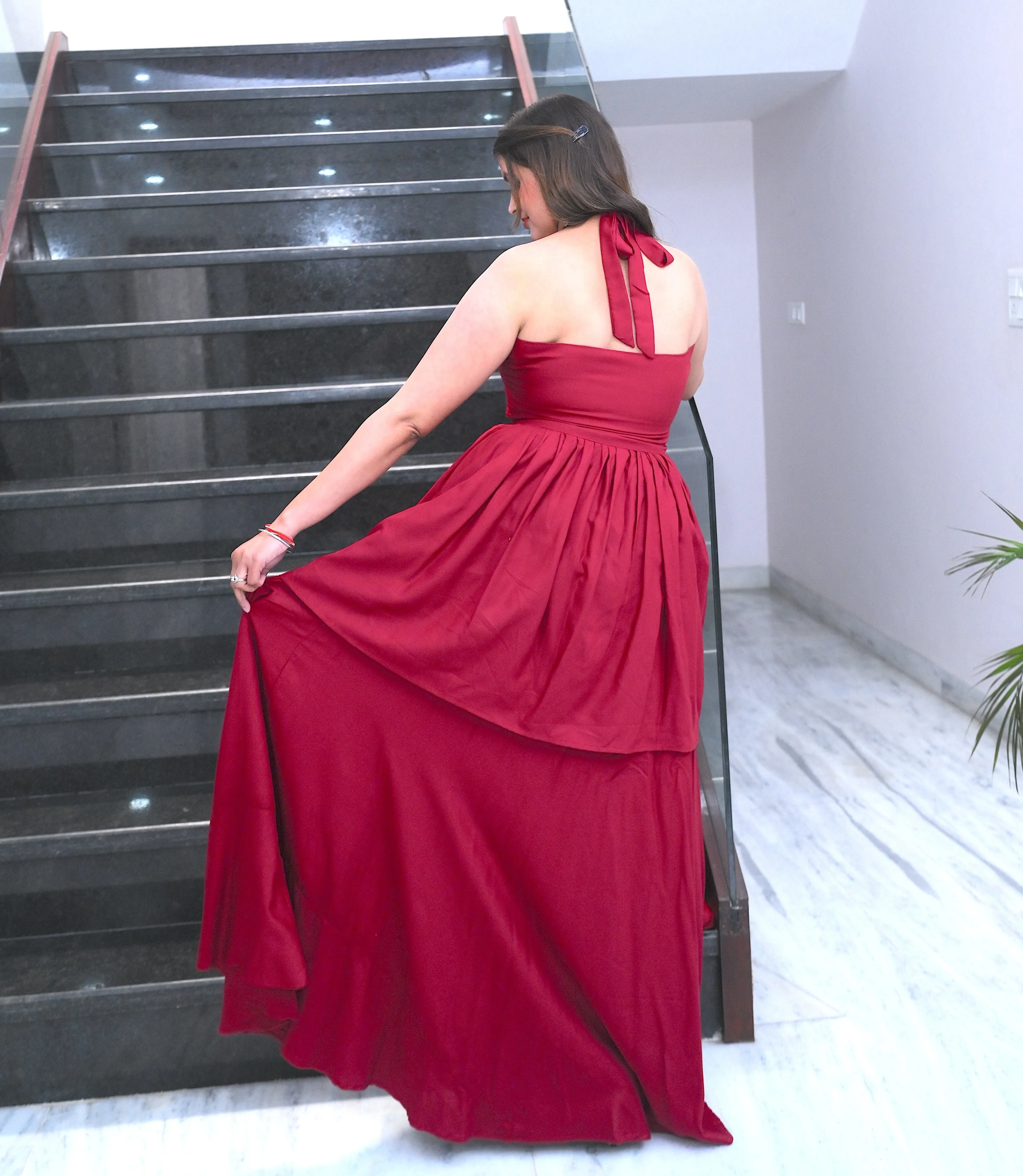 Cherry Red Cotton Dress