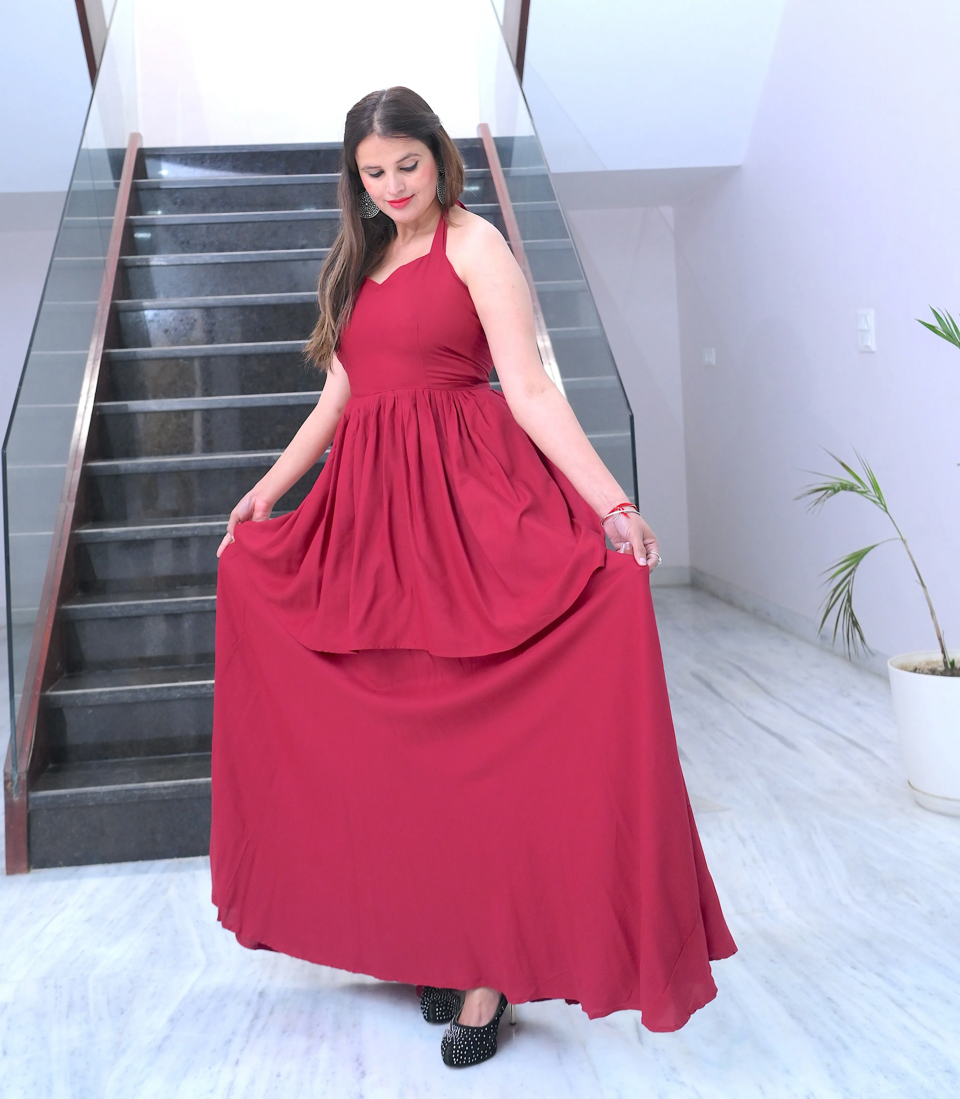 Cherry Red Cotton Dress