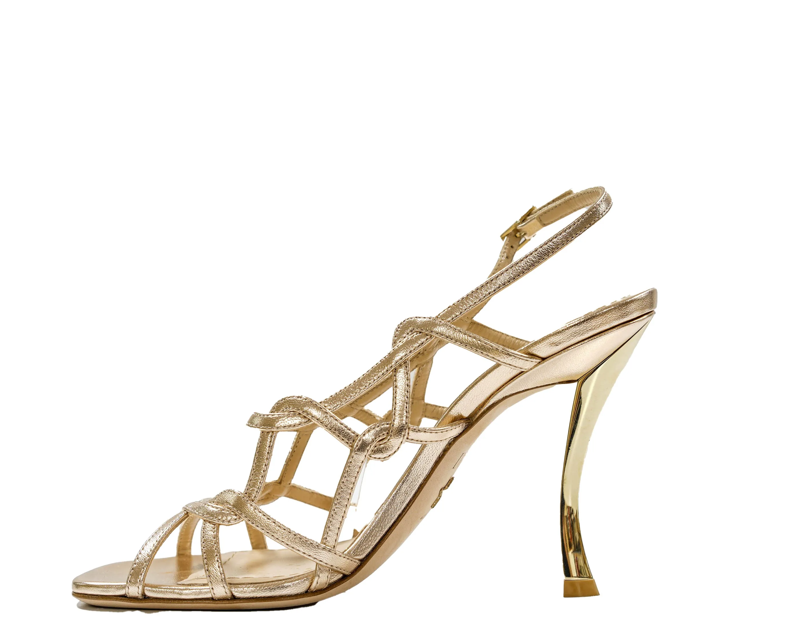 Christian Dior Rose Gold Leather Sandal KCQ777 - 50% OFF