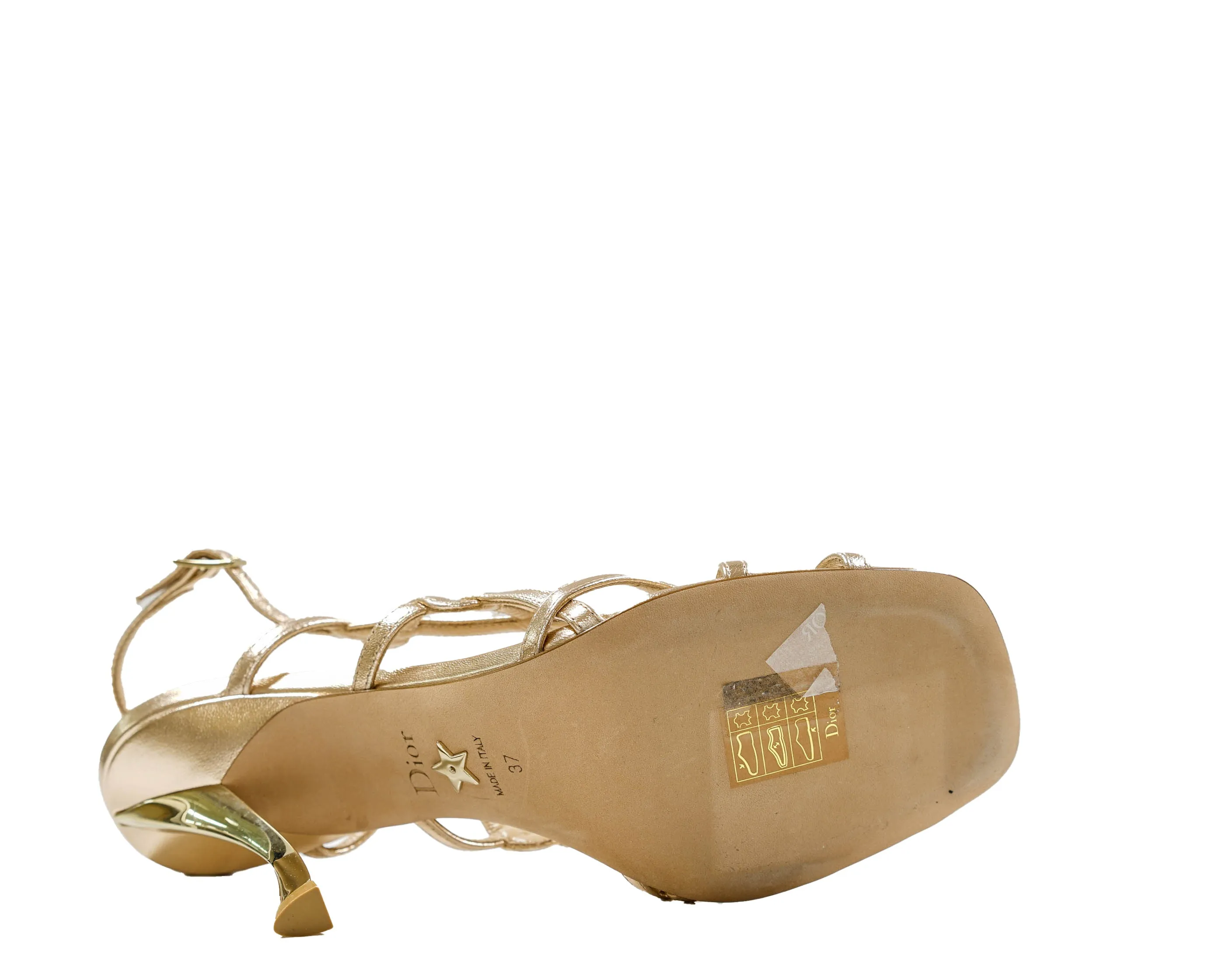 Christian Dior Rose Gold Leather Sandal KCQ777 - 50% OFF