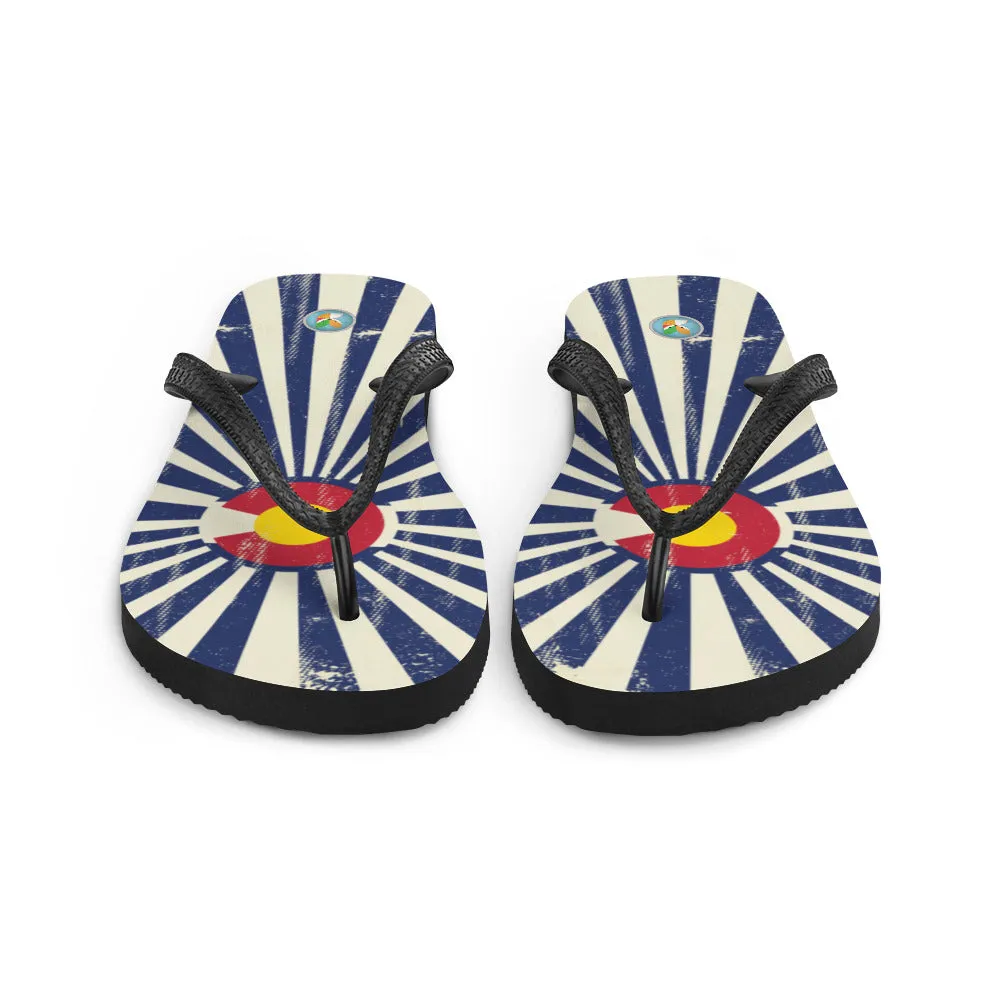 Colorado Flag Grunge - Flip-Flops