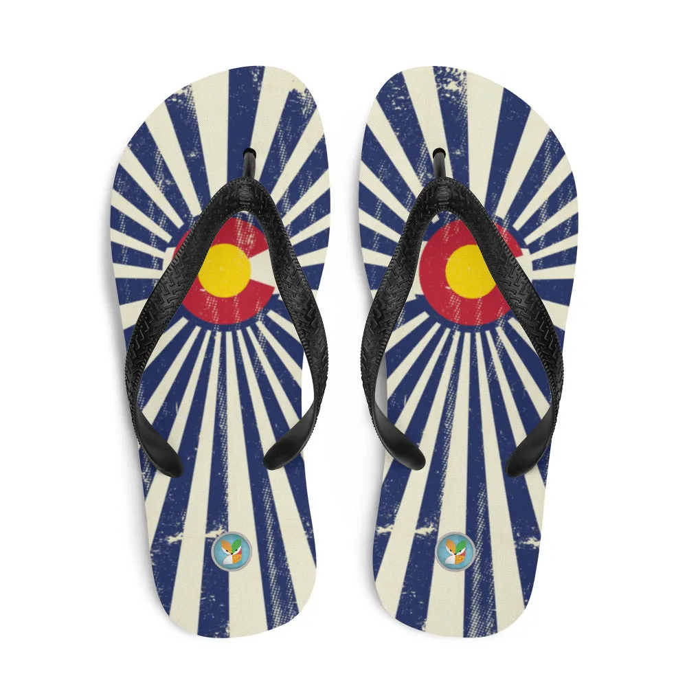 Colorado Flag Grunge - Flip-Flops