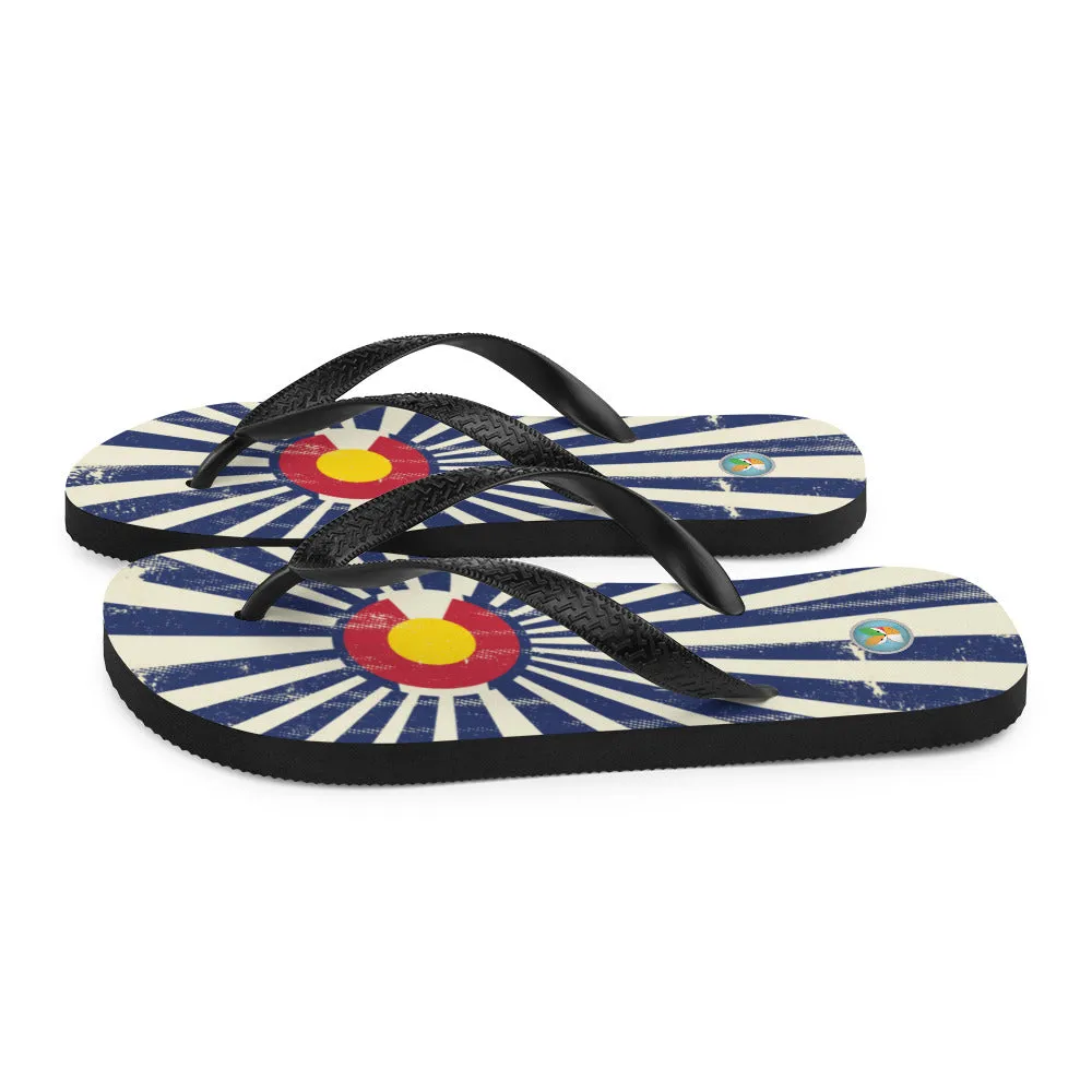 Colorado Flag Grunge - Flip-Flops