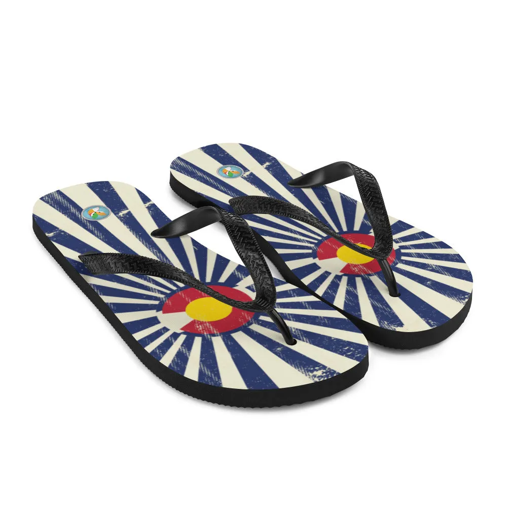 Colorado Flag Grunge - Flip-Flops
