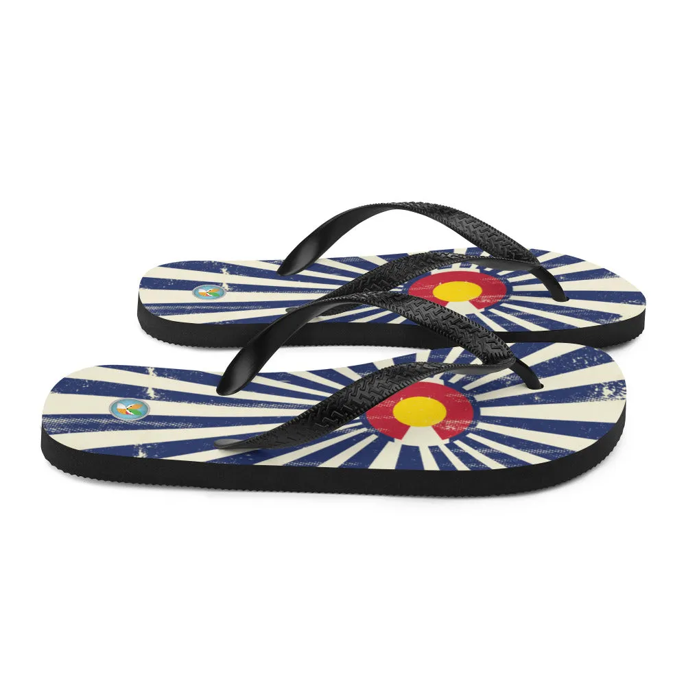 Colorado Flag Grunge - Flip-Flops