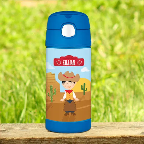 Cowboy Personalized Thermos Bottle