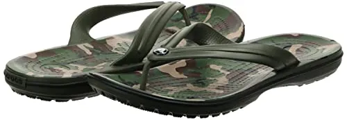 crocs Unisex Adult Crocband Printed Flip Army Green/Black Slipper-5 Men/ 6 UK Women (M6W8) (205943-30Q)