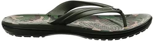 crocs Unisex Adult Crocband Printed Flip Army Green/Black Slipper-5 Men/ 6 UK Women (M6W8) (205943-30Q)