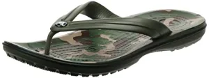 crocs Unisex Adult Crocband Printed Flip Army Green/Black Slipper-5 Men/ 6 UK Women (M6W8) (205943-30Q)