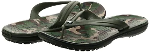 crocs Unisex Adult Crocband Printed Flip Army Green/Black Slipper-5 Men/ 6 UK Women (M6W8) (205943-30Q)