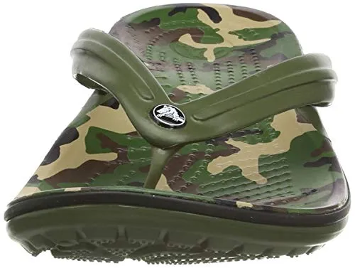 crocs Unisex Adult Crocband Printed Flip Army Green/Black Slipper-5 Men/ 6 UK Women (M6W8) (205943-30Q)