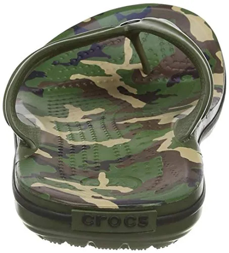 crocs Unisex Adult Crocband Printed Flip Army Green/Black Slipper-5 Men/ 6 UK Women (M6W8) (205943-30Q)