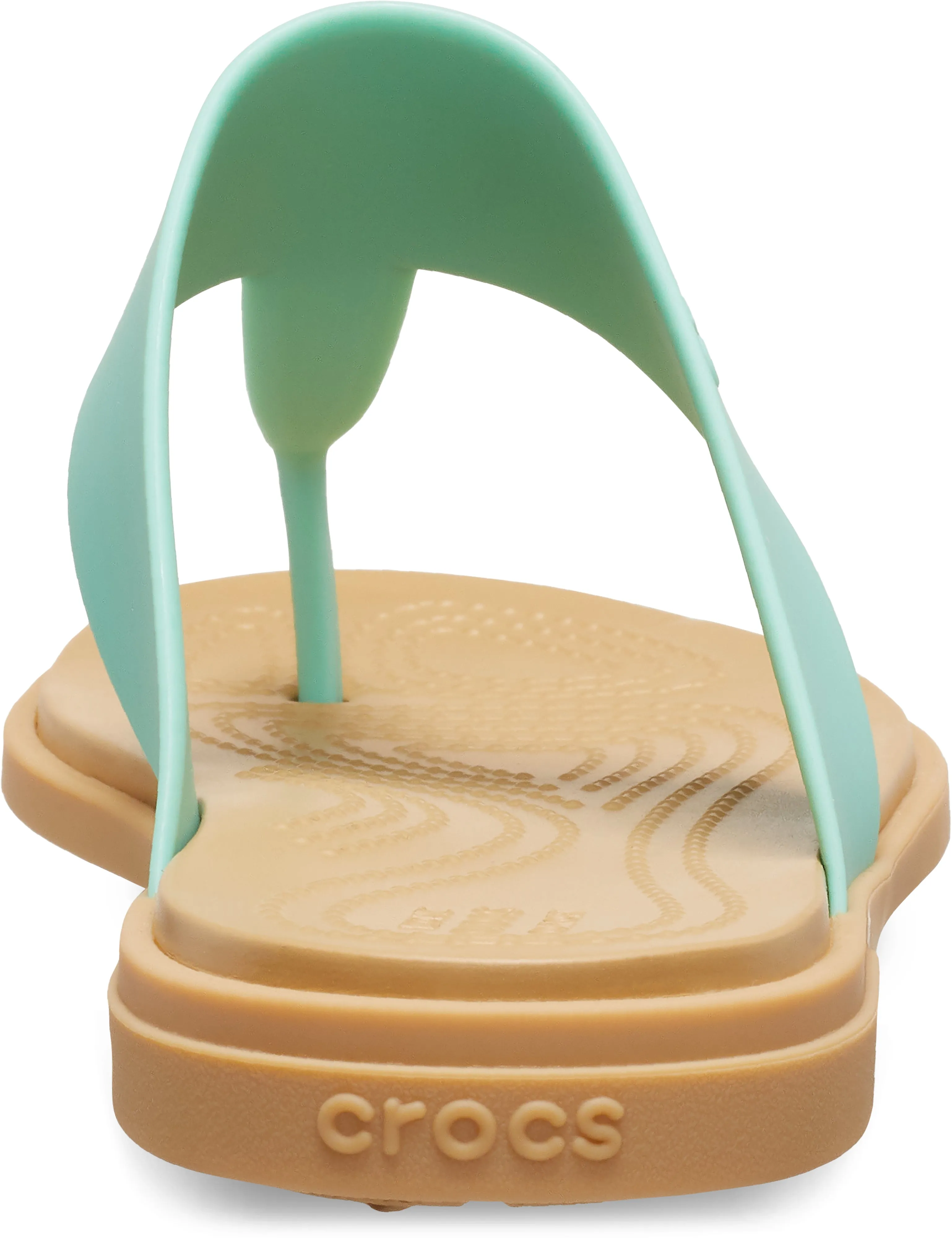 Crocs Womens Tulum Lightweight Slip Ons Flip Flops In Jade Stone