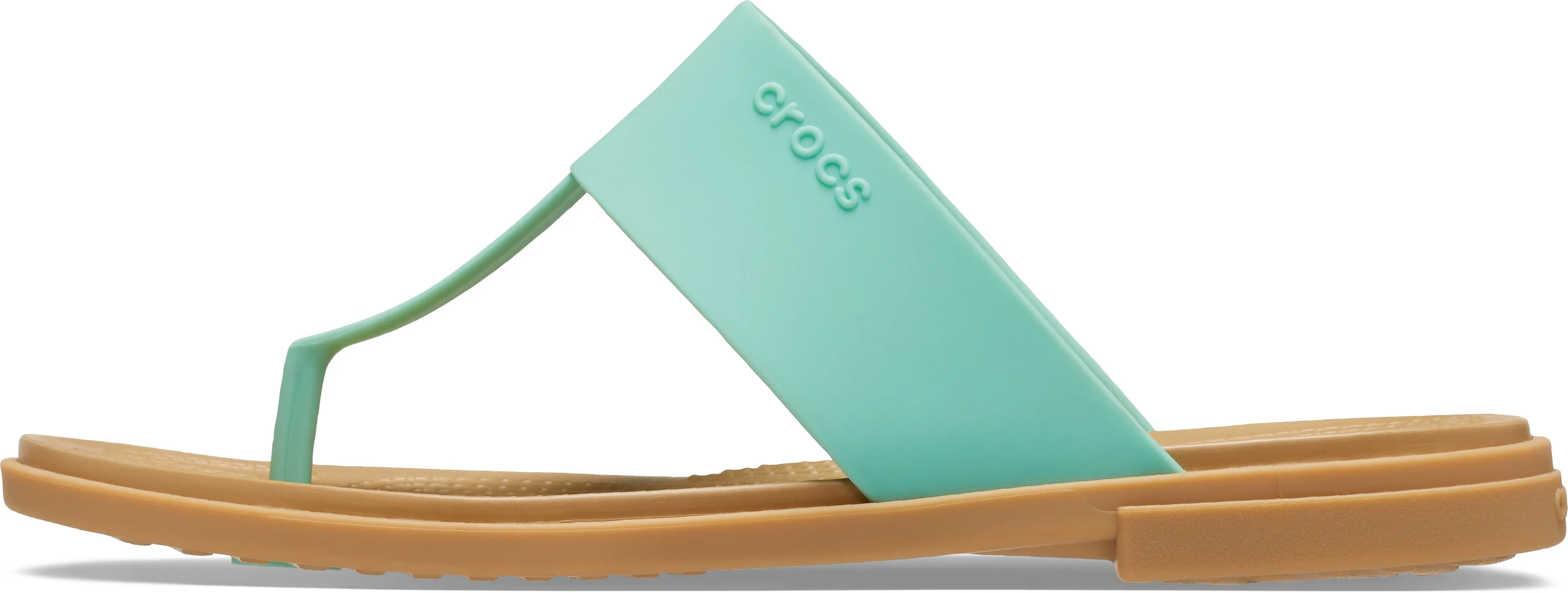 Crocs Womens Tulum Lightweight Slip Ons Flip Flops In Jade Stone