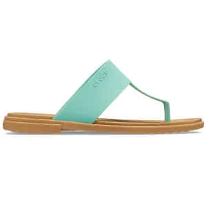 Crocs Womens Tulum Lightweight Slip Ons Flip Flops In Jade Stone