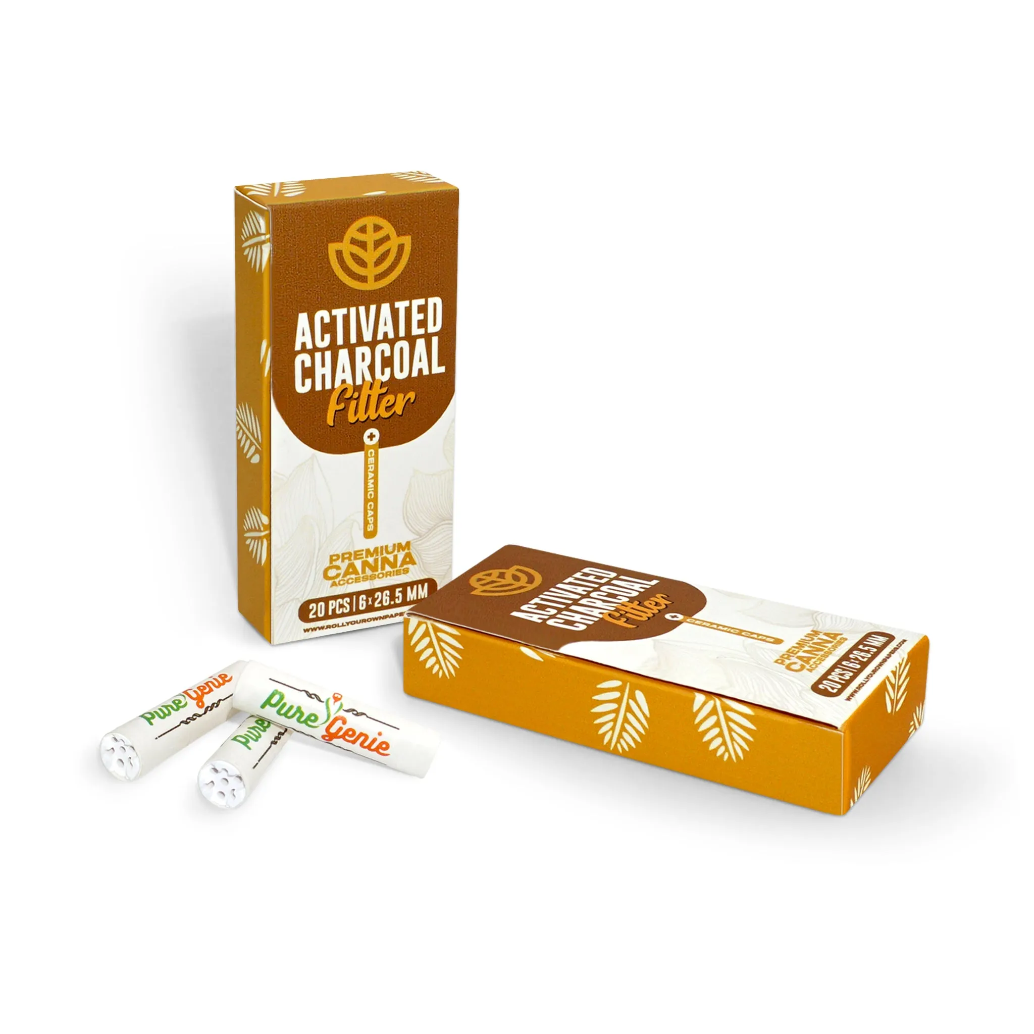 Custom Pre Rolled Activated Charcoal Filters in Flip Top Box Retail Packaging